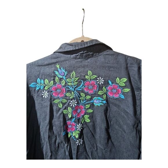 STETSON Embroidered Dark Gray Shirt - Size 3X - Picture 4 of 8